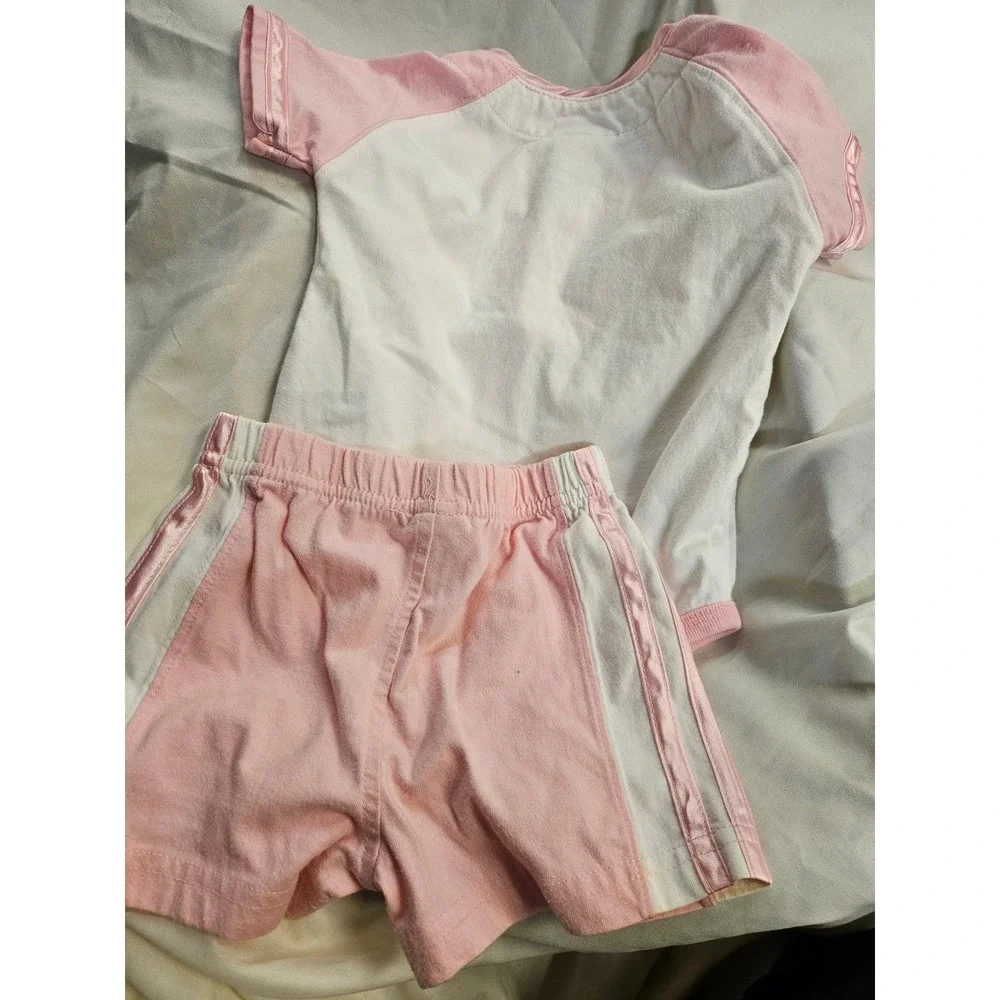 Vintage MLB Chicago White Sox Baby Girl Bodysuit and Shorts Set Pink White 12M